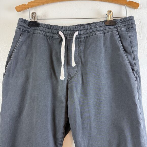 Marine Layer Pants Men MEDIUM Saturday Slim Straight Twill Drawstring Wash Black - Picture 2 of 12